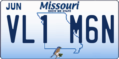 MO license plate VL1M6N