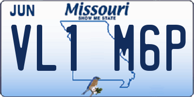 MO license plate VL1M6P