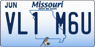 MO license plate VL1M6U