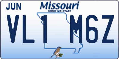 MO license plate VL1M6Z