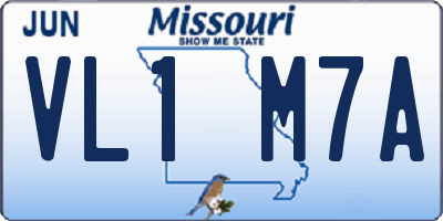 MO license plate VL1M7A
