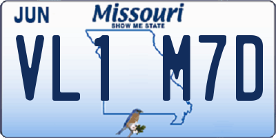 MO license plate VL1M7D