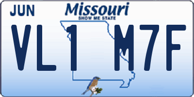 MO license plate VL1M7F