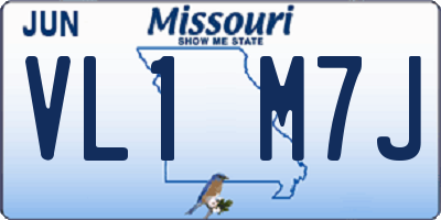 MO license plate VL1M7J