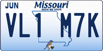 MO license plate VL1M7K