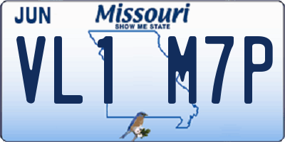 MO license plate VL1M7P