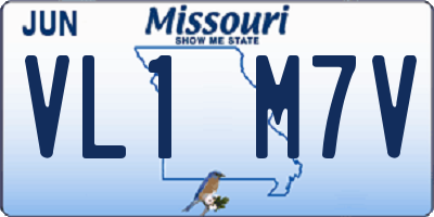 MO license plate VL1M7V