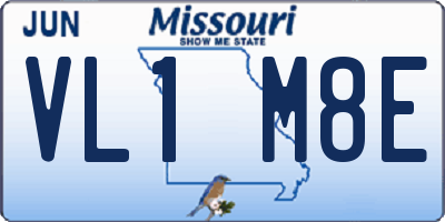 MO license plate VL1M8E