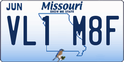 MO license plate VL1M8F
