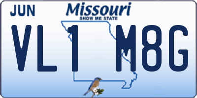 MO license plate VL1M8G