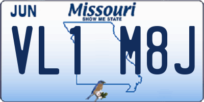 MO license plate VL1M8J