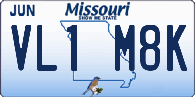 MO license plate VL1M8K