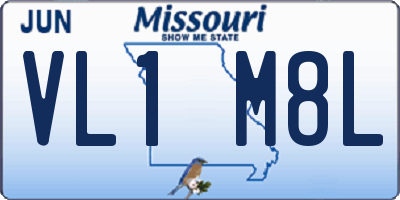 MO license plate VL1M8L