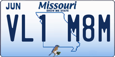 MO license plate VL1M8M