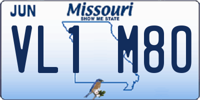 MO license plate VL1M8O