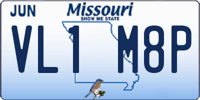 MO license plate VL1M8P