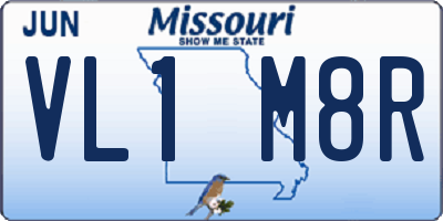MO license plate VL1M8R