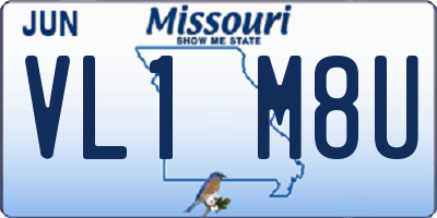 MO license plate VL1M8U
