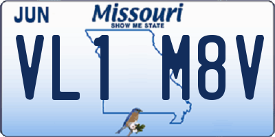 MO license plate VL1M8V