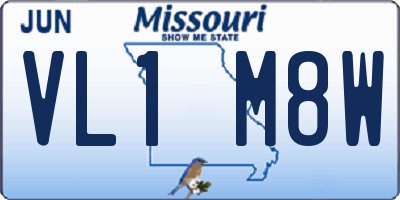 MO license plate VL1M8W