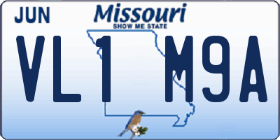 MO license plate VL1M9A