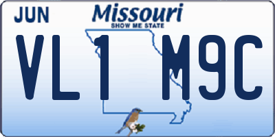 MO license plate VL1M9C