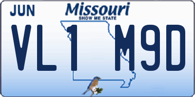 MO license plate VL1M9D