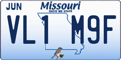 MO license plate VL1M9F