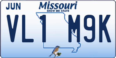 MO license plate VL1M9K