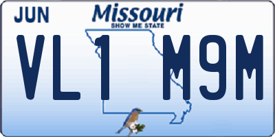 MO license plate VL1M9M