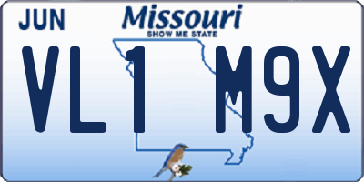 MO license plate VL1M9X