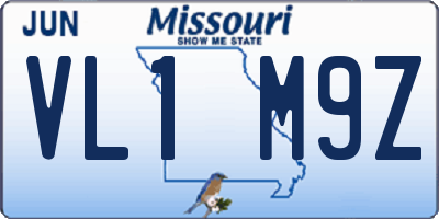 MO license plate VL1M9Z