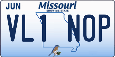 MO license plate VL1N0P