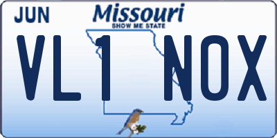 MO license plate VL1N0X