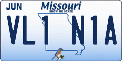 MO license plate VL1N1A