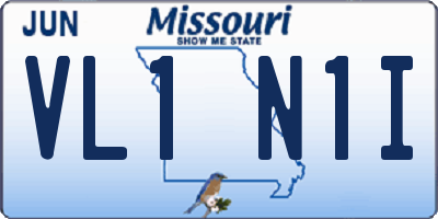 MO license plate VL1N1I