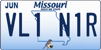 MO license plate VL1N1R