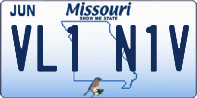 MO license plate VL1N1V