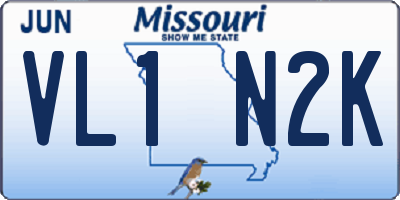 MO license plate VL1N2K