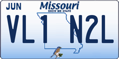MO license plate VL1N2L