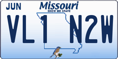 MO license plate VL1N2W