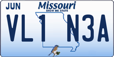 MO license plate VL1N3A