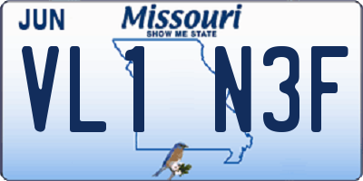MO license plate VL1N3F