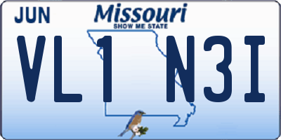 MO license plate VL1N3I