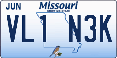 MO license plate VL1N3K