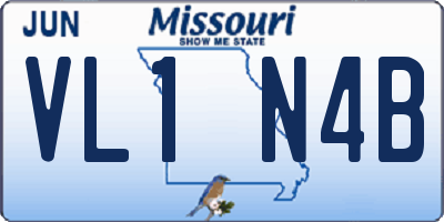 MO license plate VL1N4B