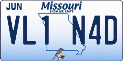 MO license plate VL1N4D