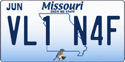MO license plate VL1N4F
