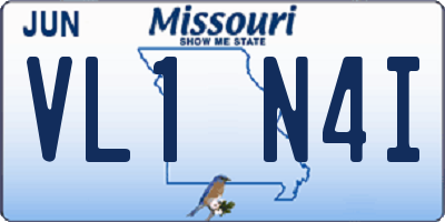 MO license plate VL1N4I