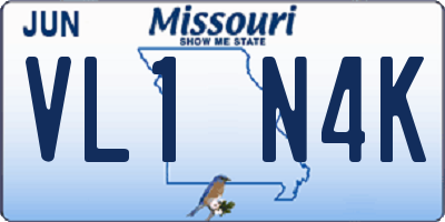 MO license plate VL1N4K